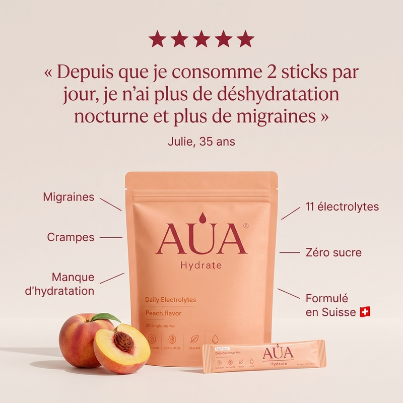 AUA Hydrate — Électrolytes Pêche