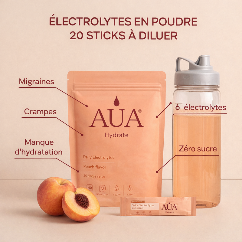 AUA Hydrate — Électrolytes Pêche